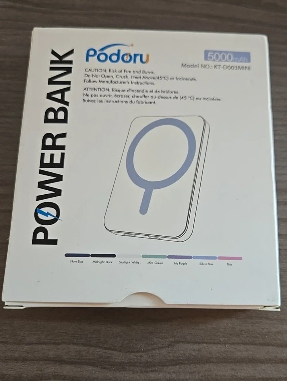 Podoru 5000mAh Power Bank in White